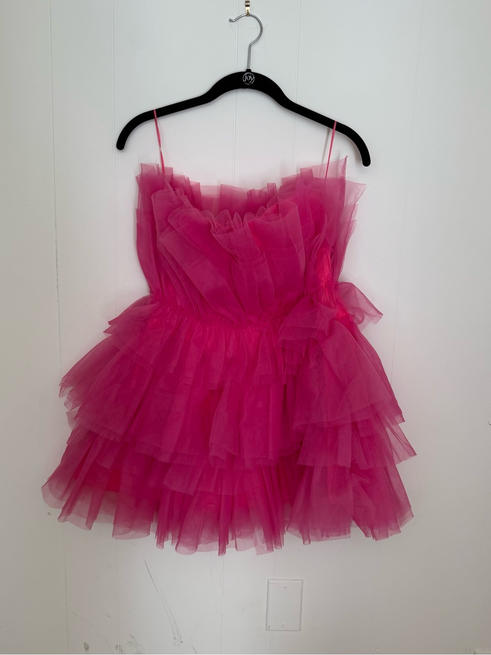 MABLE Hot Pink Layered Tulle Mini Dress